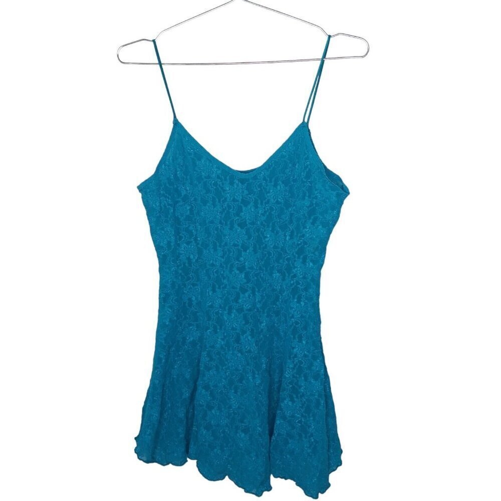 Vintage Victoria’s Secret Gold Label Blue Lace Dress M Floral USA Y2K - Picture 2 of 12